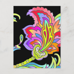 Neon Flowers Vykort
