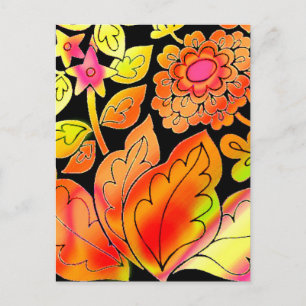 Neon Flowers Vykort