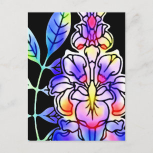Neon Flowers Vykort