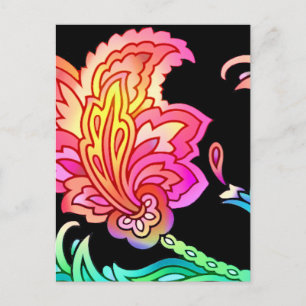 Neon Flowers Vykort