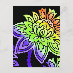 Neon Flowers Vykort