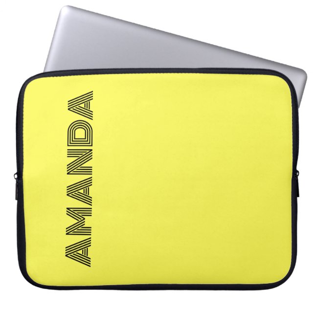 Neon Fluorescent gult lemon bright färg Laptop Fodral (Framsidan)