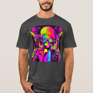 Neon Fluorescerande UV Elektro Musik Party familj T Shirt