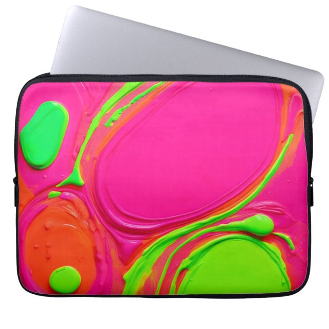 Neon Flytande Danskonst Laptop Fodral (Framsidan)