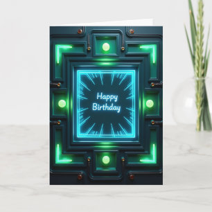 Neon Födelsedags Glow Card Kort