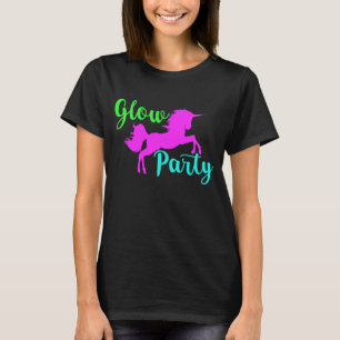 Neon för glödpartyunicorn t shirt