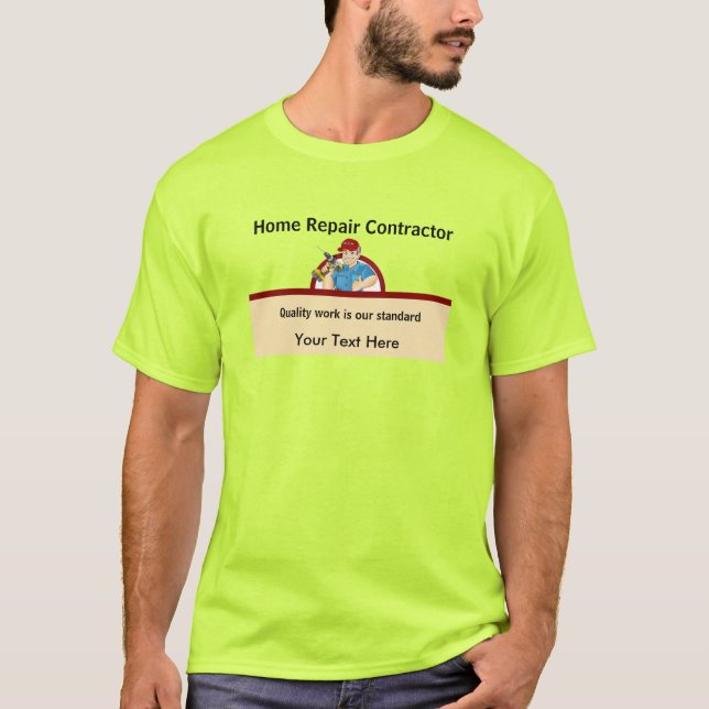 Neon för handyman-entreprenör för hemreparationsko t shirt (Framsida)