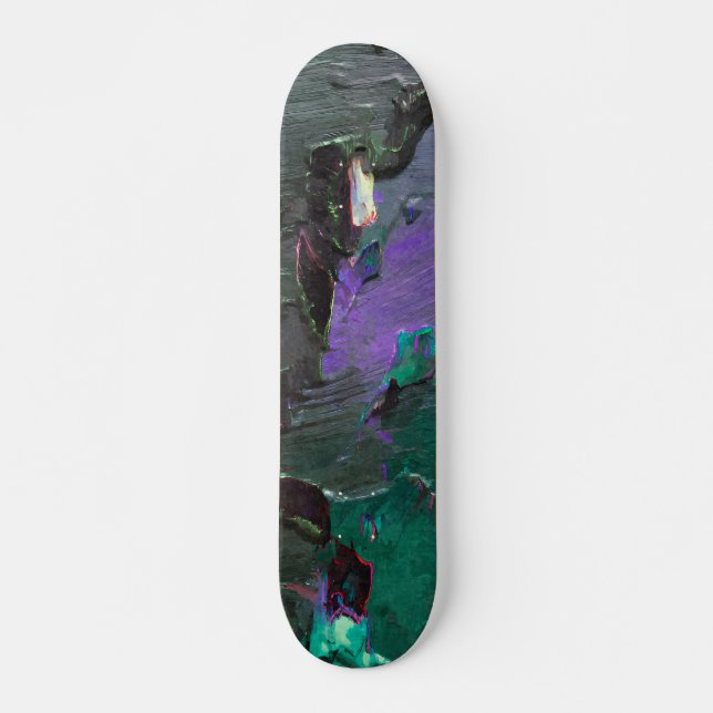 Neon Forest Dreamscape Abstract Skateboard (Framsida)