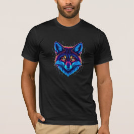 Neon Fox Face – Vibrant Glowing Design T Shirt