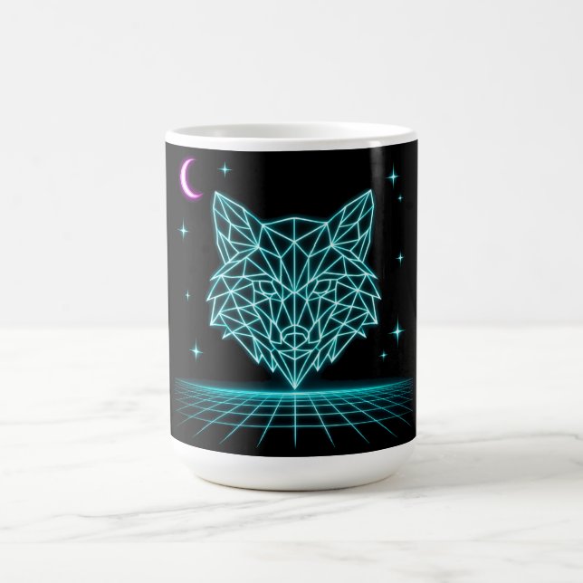 Neon Fox Synthwave - Retro Electric Hunter Kaffemugg (Center)