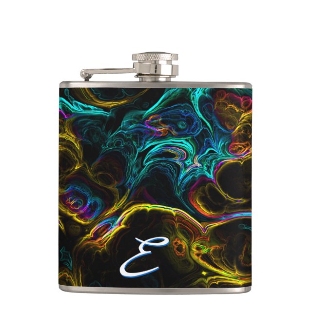 Neon Fractal 1 Förpackad kolv Fickplunta (Framsidan)