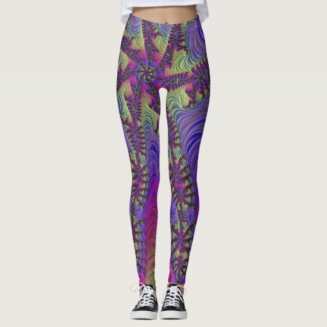 Neon Fractal Leggings (Framsida)