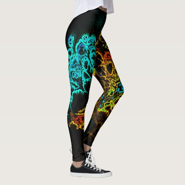 Neon Fraktal 3 Leggings (Höger)