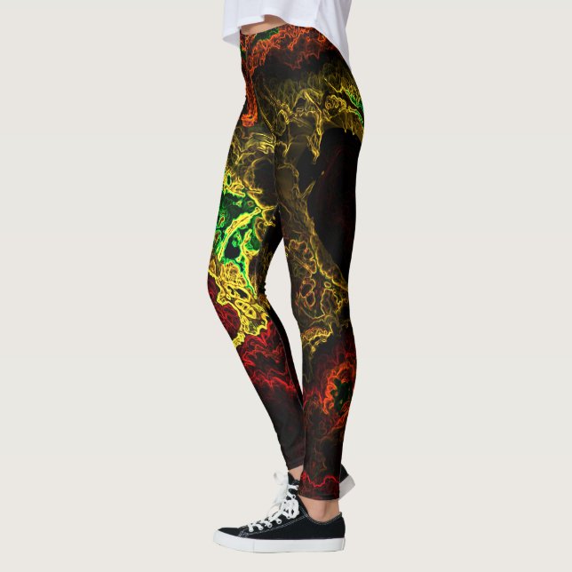 Neon Fraktal 4 Leggings (Vänster)