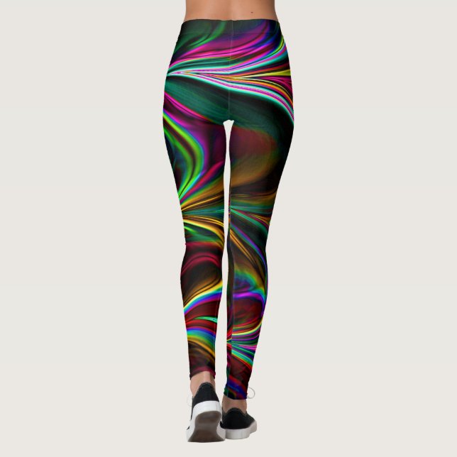 Neon Fraktal 6 Leggings (Baksida)