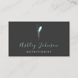 Neon Fresh Organic Vegetable Nutritionist Elegant Visitkort