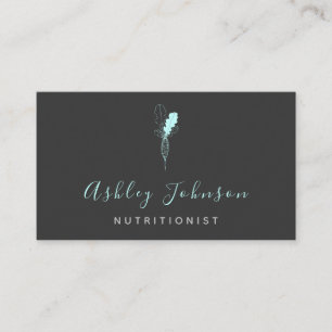 Neon Fresh Organic Vegetable Nutritionist Elegant Visitkort