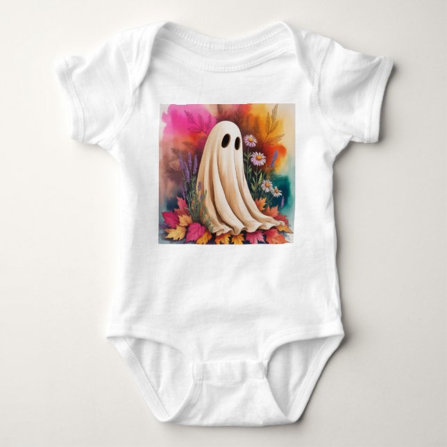 Neon Friendly Ghost, Neon Halloween Ghost, Ghost, T Shirt (Framsida)