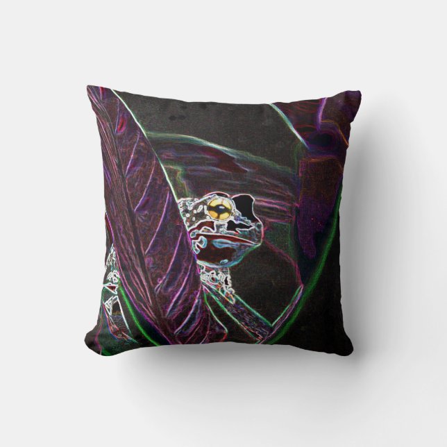 Neon Froggy Pillow Kudde (Framsida)