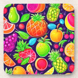 Neon Fruit Burst Mönster Underlägg