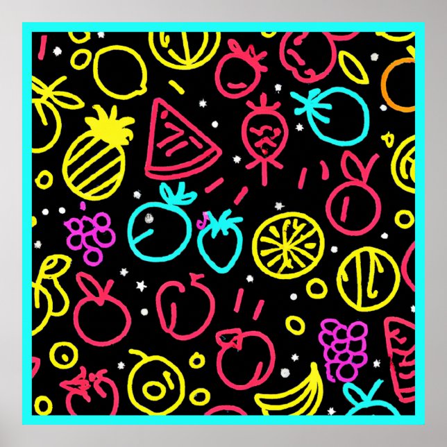 Neon Fruit Extravaganza Poster (Framsidan)