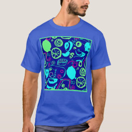 Neon Fruits Mönster Art T Shirt