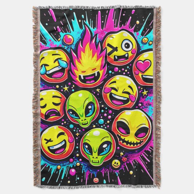 Neon Funky Emoji Mix Filt (Framsidan Vertikal)