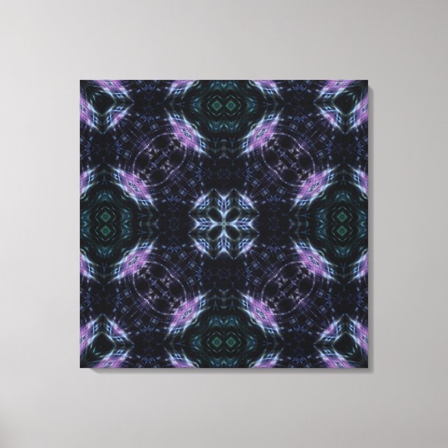 Neon Galax Mandala med Futuristiskt Sken Canvastryck (Framsida)