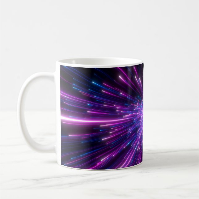Neon Galaxy Cosmic Abstrakt Background Kaffemugg (Vänster)