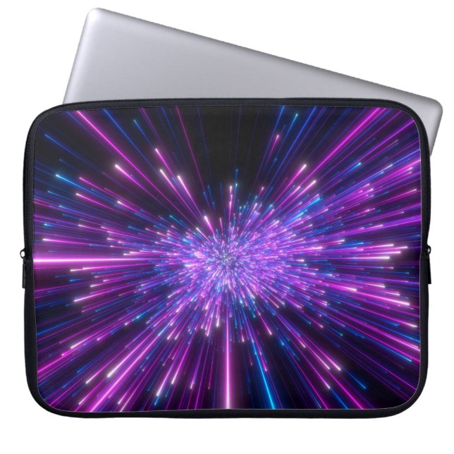 Neon Galaxy Cosmic Abstrakt Background Laptop Fodral (Framsidan)