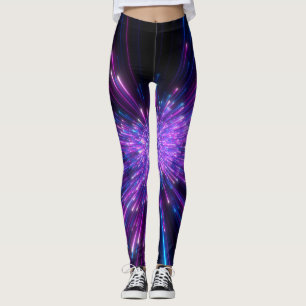 Neon Galaxy Cosmic Abstrakt Background Leggings