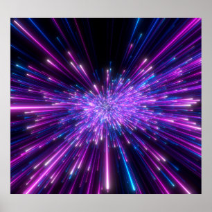 Neon Galaxy Cosmic Abstrakt Background Poster
