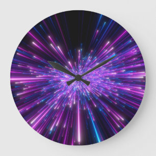 Neon Galaxy Cosmic Abstrakt Background Stor Klocka