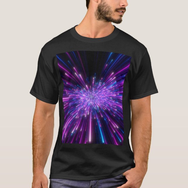 Neon Galaxy Cosmic Abstrakt Background T Shirt (Framsida)