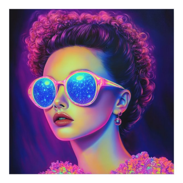 Neon Galaxy Glamor Fototryck (Framsidan)