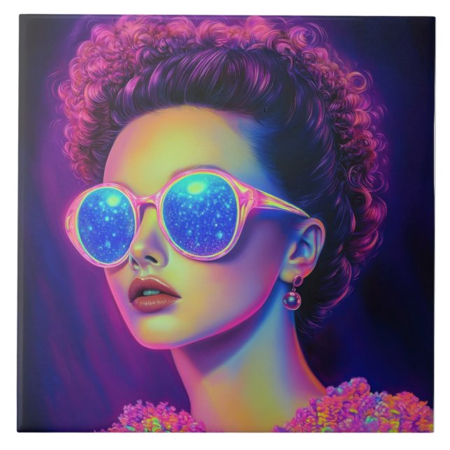 Neon Galaxy Glamor Kakelplatta (Framsidan)