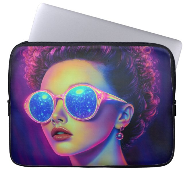 Neon Galaxy Glamor Laptop Fodral (Framsidan)