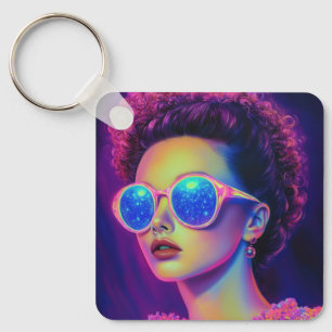 Neon Galaxy Glamor Nyckelring