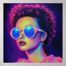 Neon Galaxy Glamor Poster