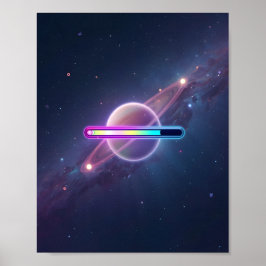 Neon Galaxy Laddar Planet Poster