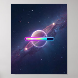 Neon Galaxy Laddar Planet Poster