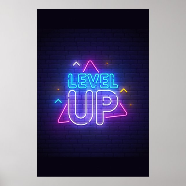 Neon Gamer Level Up Poster (Framsidan)