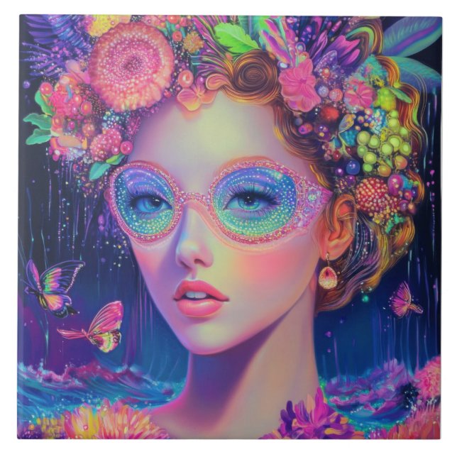 Neon Garden Goddess Kakelplatta (Framsidan)