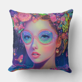 Neon Garden Goddess Kudde