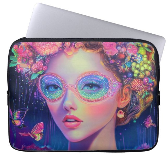 Neon Garden Goddess Laptop Fodral (Framsidan)
