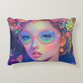 Neon Garden Goddess Prydnadskudde