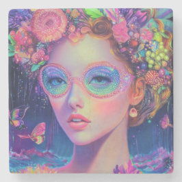 Neon Garden Goddess Stenunderlägg