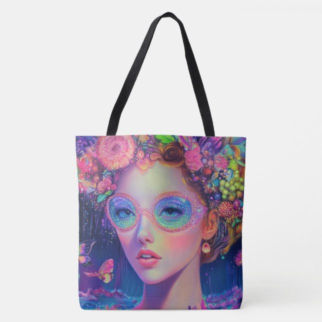 Neon Garden Goddess Tygkasse (Framsida)