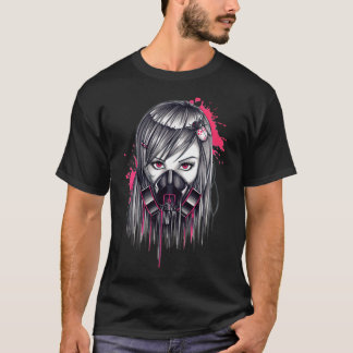 Neon Gas Mask Girl T Shirt