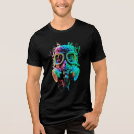 Neon Gas Mask: Vibrant Chaos Art T Shirt